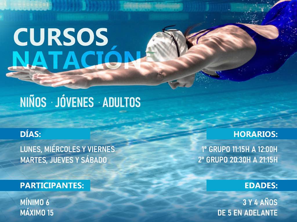 Cartel cursos natación en Doñinos de Salamanca