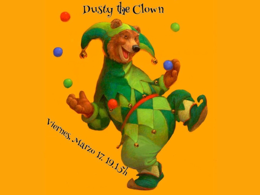 Dusty the clown teatro en inglés en Salamanca