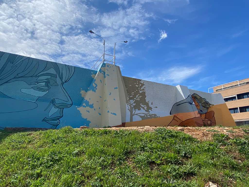 Mural Paseo Fluvial en Santa Marta de Tormes, Salamanca, del artista Caín Ferreras