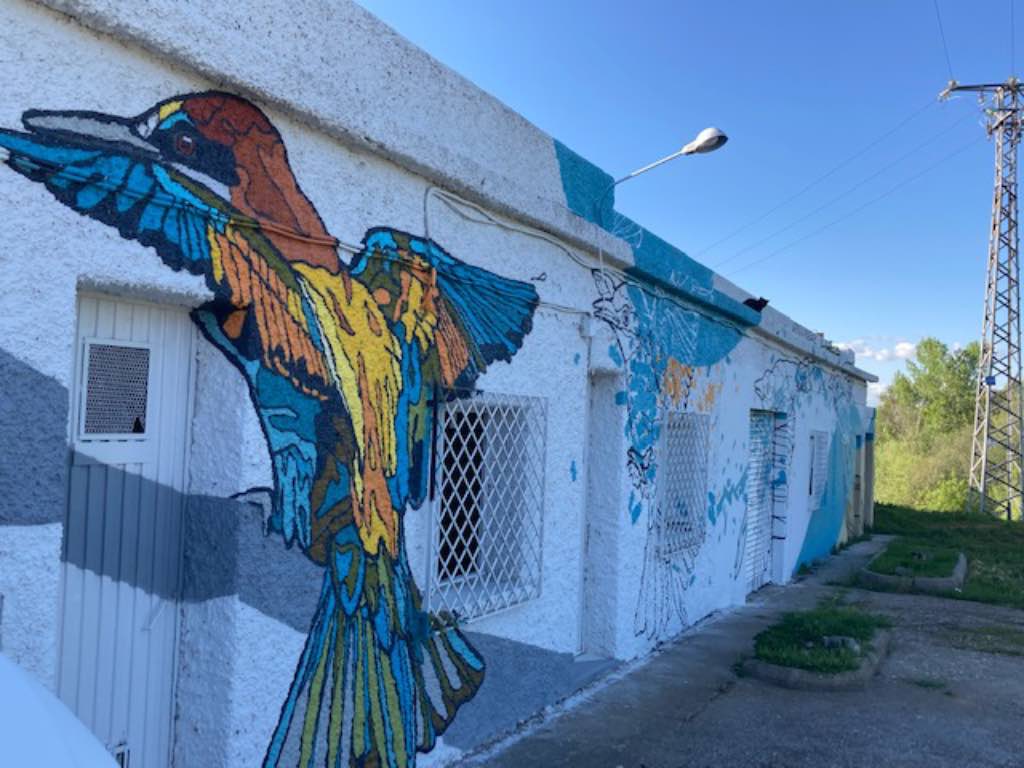 Mural Paseo Fluvial en Santa Marta de Tormes, SAlamanca, del artista Caín Ferreras